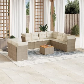 11-teiliges Gartensofa-Set mit beigen synthetischen Rattankissen von , Gartensets - Ref: Foro24-3256044, Preis: 781,99 €, Rab...