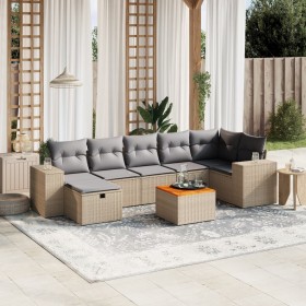 Gartensofa-Set mit beigem Kissenmix, 8-teilig aus PE-Rattan von , Gartensets - Ref: Foro24-3265182, Preis: 556,04 €, Rabatt: %