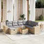 Gartensofa-Set mit beigem Kissenmix, 8-teilig aus PE-Rattan von , Gartensets - Ref: Foro24-3265189, Preis: 561,33 €, Rabatt: %