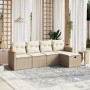 Garden sofa set with cushions 5 pieces beige synthetic rattan by , Garden sets - Ref: Foro24-3265286, Price: 390,03 €, Discou...