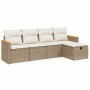 Gartensofa-Set mit Kissen, 5-teilig, beiges synthetisches Rattan von , Gartensets - Ref: Foro24-3265286, Preis: 390,03 €, Rab...