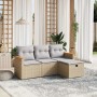 Garden sofa set with beige cushions mix 4 pieces PE rattan by , Garden sets - Ref: Foro24-3265273, Price: 263,50 €, Discount: %