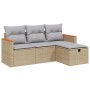 Gartensofa-Set mit beigem Kissenmix, 4-teilig aus PE-Rattan von , Gartensets - Ref: Foro24-3265273, Preis: 263,50 €, Rabatt: %