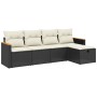 Set de muebles de jardín 5 pzas y cojines ratán sintético negro de , Conjuntos de jardín - Ref: Foro24-3265284, Precio: 299,2...