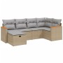 Gartensofa-Set mit beigem Kissenmix, 6-teilig, PE-Rattan von , Gartensets - Ref: Foro24-3265301, Preis: 400,17 €, Rabatt: %