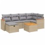 Garden sofa set with beige cushions mix 7 pieces PE rattan by , Garden sets - Ref: Foro24-3265308, Price: 446,24 €, Discount: %