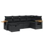 6-piece garden sofa set and black synthetic rattan cushions by , Garden sets - Ref: Foro24-3265514, Price: 387,71 €, Discount: %