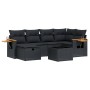 7-piece garden dining set and black synthetic rattan cushions by , Garden sets - Ref: Foro24-3265521, Price: 438,70 €, Discou...