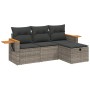 4-piece garden sofa set and gray synthetic rattan cushions by , Garden sets - Ref: Foro24-3265491, Price: 284,25 €, Discount: %