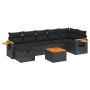 8-teiliges Gartensofa-Set und schwarze synthetische Rattankissen von , Gartensets - Ref: Foro24-3265535, Preis: 503,87 €, Rab...