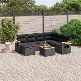 8-teiliges Gartensofa-Set und schwarze synthetische Rattankissen von , Gartensets - Ref: Foro24-3265549, Preis: 487,79 €, Rab...