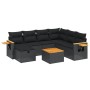 8-teiliges Gartensofa-Set und schwarze synthetische Rattankissen von , Gartensets - Ref: Foro24-3265549, Preis: 512,21 €, Rab...