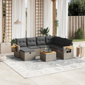 8-teiliges Gartensofa-Set und graue synthetische Rattankissen von , Gartensets - Ref: Foro24-3265554, Preis: 526,94 €, Rabatt: %