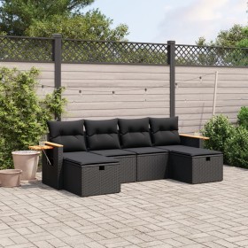 6-teilige Gartensofagarnitur und schwarze synthetische Rattankissen von , Gartensets - Ref: Foro24-3265556, Preis: 360,19 €, ...