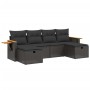 6-piece garden sofa set and black synthetic rattan cushions by , Garden sets - Ref: Foro24-3265556, Price: 360,19 €, Discount: %