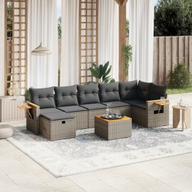 8-teiliges Gartensofa-Set und graue synthetische Rattankissen von , Gartensets - Ref: Foro24-3265540, Preis: 535,84 €, Rabatt: %