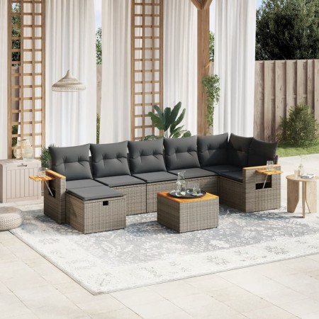 8-teiliges Gartensofa-Set und graue synthetische Rattankissen von , Gartensets - Ref: Foro24-3265540, Preis: 526,94 €, Rabatt: %