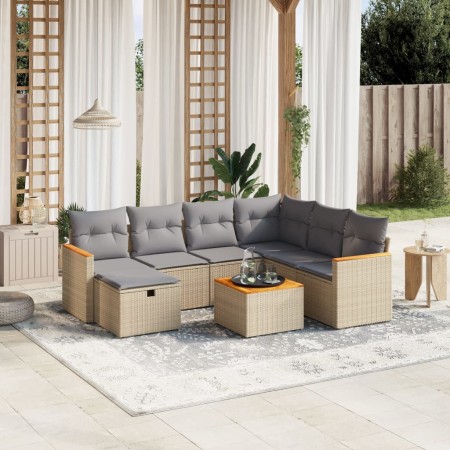 Garden sofa set with beige cushions mix 8 pieces PE rattan by , Garden sets - Ref: Foro24-3265336, Price: 521,99 €, Discount: %