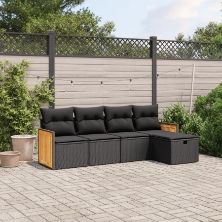 5-piece garden furniture set and black synthetic rattan cushions by , Garden sets - Ref: Foro24-3265717, Price: 309,75 €, Dis...