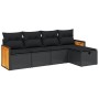 Set de muebles de jardín 5 pzas y cojines ratán sintético negro de , Conjuntos de jardín - Ref: Foro24-3265717, Precio: 299,4...