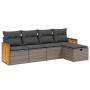 Garden sofa set with cushions 5 pieces gray synthetic rattan by , Garden sets - Ref: Foro24-3265722, Price: 336,97 €, Discoun...