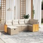 Gartensofa-Set mit Kissen, 6-teilig, beiges synthetisches Rattan von , Gartensets - Ref: Foro24-3265734, Preis: 523,40 €, Rab...