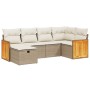 Gartensofa-Set mit Kissen, 6-teilig, beiges synthetisches Rattan von , Gartensets - Ref: Foro24-3265734, Preis: 523,40 €, Rab...