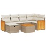 7-teiliges Gartensofa-Set und beigefarbene synthetische Rattankissen von , Gartensets - Ref: Foro24-3265741, Preis: 579,92 €,...