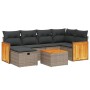 7-piece garden sofa set with gray PE rattan cushions by , Garden sets - Ref: Foro24-3265743, Price: 461,74 €, Discount: %