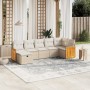 7-teiliges Gartensofa-Set und beigefarbene synthetische Rattankissen von , Gartensets - Ref: Foro24-3265748, Preis: 545,32 €,...