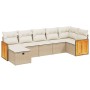 7-teiliges Gartensofa-Set und beigefarbene synthetische Rattankissen von , Gartensets - Ref: Foro24-3265748, Preis: 545,32 €,...