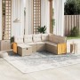 7-teiliges Gartensofa-Set und beigefarbene synthetische Rattankissen von , Gartensets - Ref: Foro24-3265762, Preis: 545,32 €,...