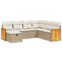 7-piece garden sofa set and beige synthetic rattan cushions by , Garden sets - Ref: Foro24-3265762, Price: 545,32 €, Discount: %