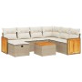 Garden sofa set with beige cushions 8 pcs PE rattan by , Garden sets - Ref: Foro24-3265769, Price: 601,24 €, Discount: %