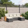 6-piece garden sofa set and black synthetic rattan cushions by , Garden sets - Ref: Foro24-3265774, Price: 363,64 €, Discount: %