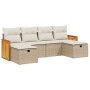 Gartensofa-Set mit Kissen, 6-teilig, beiges synthetisches Rattan von , Gartensets - Ref: Foro24-3265776, Preis: 463,97 €, Rab...