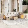 Gartensofa-Set mit beigen Kissen 8 Stück PE-Rattan von , Gartensets - Ref: Foro24-3265755, Preis: 598,10 €, Rabatt: %