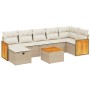 Gartensofa-Set mit beigen Kissen 8 Stück PE-Rattan von , Gartensets - Ref: Foro24-3265755, Preis: 598,10 €, Rabatt: %