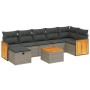 8-teiliges Gartensofa-Set und graue synthetische Rattankissen von , Gartensets - Ref: Foro24-3265757, Preis: 536,85 €, Rabatt: %