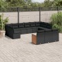 Garden sofa and cushion set 13 pieces black synthetic rattan by , Garden sets - Ref: Foro24-3260536, Price: 825,70 €, Discoun...