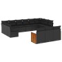 Gartensofa- und Kissenset 13-teilig aus schwarzem synthetischem Rattan von , Gartensets - Ref: Foro24-3260536, Preis: 867,40 ...