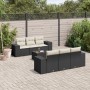 7-piece garden dining set and black synthetic rattan cushions by , Modular outdoor sofas - Ref: Foro24-3222305, Price: 522,55...