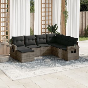 7-piece garden sofa set with gray PE rattan cushions by , Garden sets - Ref: Foro24-3220499, Price: 457,56 €, Discount: %