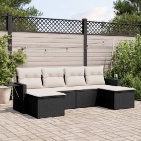 6-piece garden sofa set and black synthetic rattan cushions by , Garden sets - Ref: Foro24-3220515, Price: 362,99 €, Discount: %