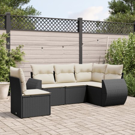 5-piece garden furniture set and black synthetic rattan cushions by , Garden sets - Ref: Foro24-3221365, Price: 372,03 €, Dis...