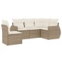 Gartensofa-Set mit Kissen, 5-teilig, beiges synthetisches Rattan von , Gartensets - Ref: Foro24-3221367, Preis: 519,26 €, Rab...