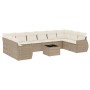 Set de sofás de jardín 11pzas con cojines ratán sintético beige de , Sofás modulares de exterior - Ref: Foro24-3221877, Preci...