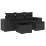 5-teiliges Gartenmöbel-Set und schwarze synthetische Rattankissen von , Modulare Sofas für den Außenbereich - Ref: Foro24-322...