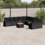 11-teiliges Gartensofa-Set und schwarze synthetische Rattankissen von , Modulare Sofas für den Außenbereich - Ref: Foro24-322...