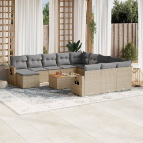 Garden sofa set with cushions 13 pieces beige synthetic rattan by , Modular outdoor sofas - Ref: Foro24-3224869, Price: 919,6...